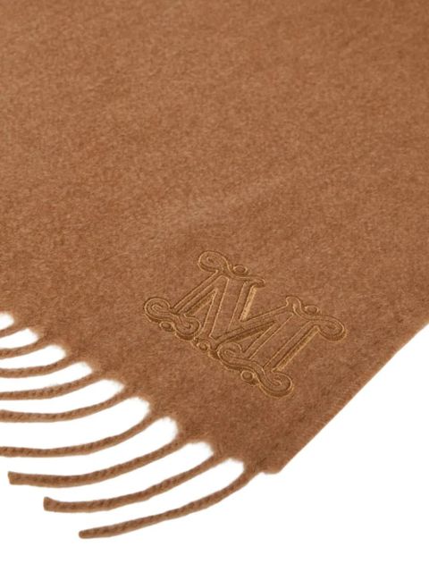 Max Mara monogram embroidered wool scarf - Brown - zdjęcie produktu nr 2