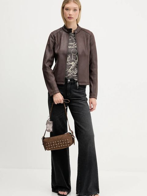 Desigual kurtka BASIC kolor brązowy przejściowa 25WWEW43