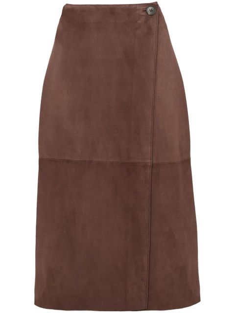 Yves Salomon suede midi skirt - Brown - zdjęcie produktu nr 1