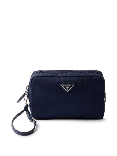 Prada logo-plaque make up bag - Blue - zdjęcie produktu nr 1