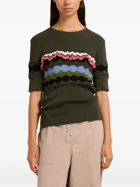 Marni contrasting-stitches T-shirt - Green
