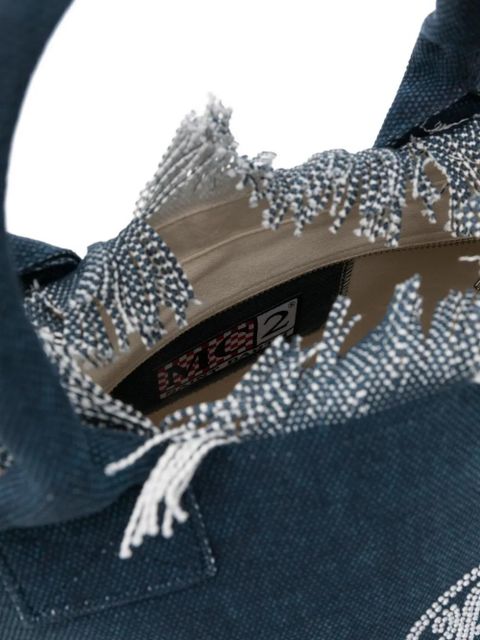 MC2 Saint Barth Vanity frayed-trim tote bag - Blue