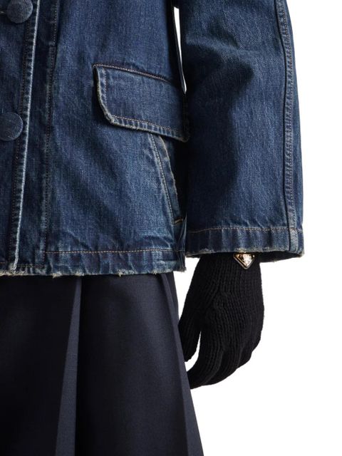 Prada triangle-logo gloves - Black