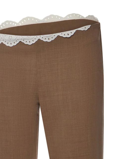 Magda Butrym lace-trim trousers - Brown