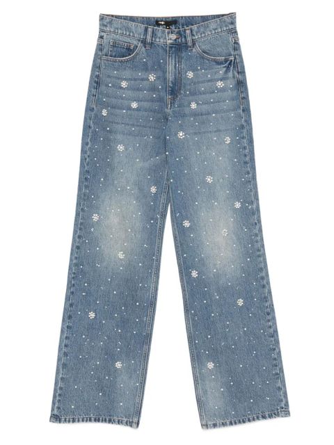Maje floral-appliqué straight-leg jeans - Blue - zdjęcie produktu nr 1