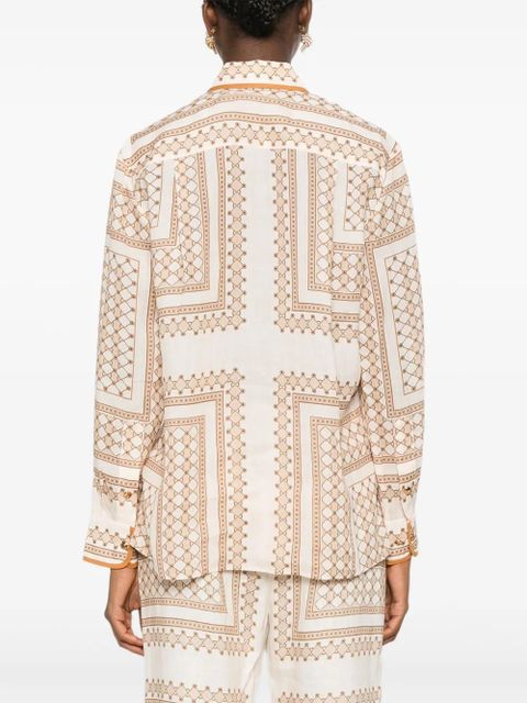 ZIMMERMANN geometric-print buttoned shirt - Neutrals