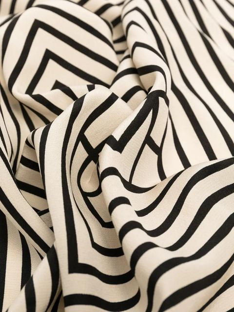 TOTEME striped geometric silk scarf - Neutrals