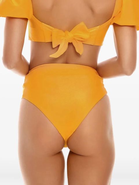 Agua By Agua Bendita ruched arabella lily bikini bottoms - Yellow