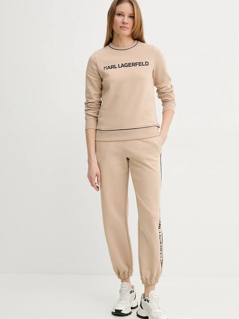 Karl Lagerfeld bluza damska kolor beżowy z nadrukiem A2W20066 - zdjęcie produktu nr 2