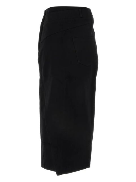 LOEWE deconstructed-design midi skirt - Black - zdjęcie produktu nr 2