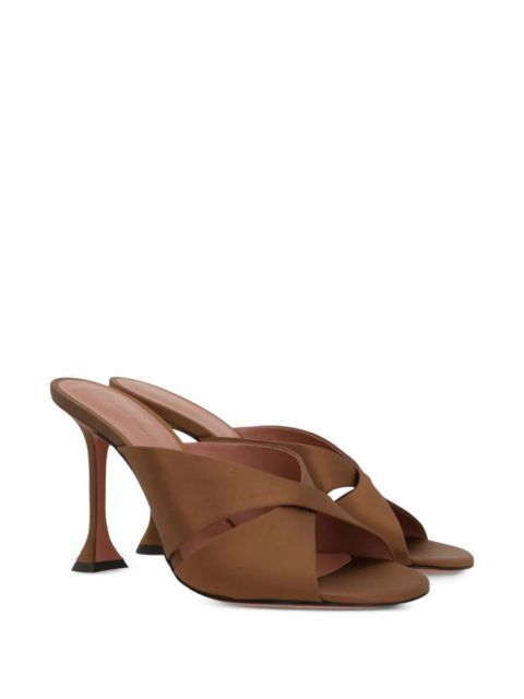 Amina Muaddi Salma heeled mules - Brown - zdjęcie produktu nr 2