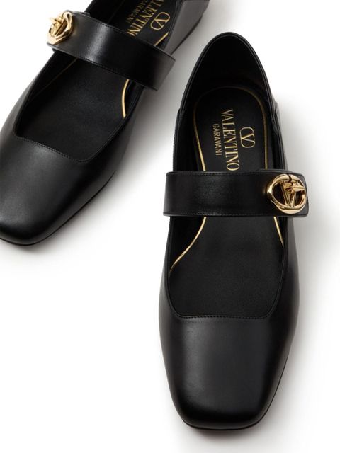 Valentino Garavani VLogo Locker Mary-Jane ballerina shoes - Black