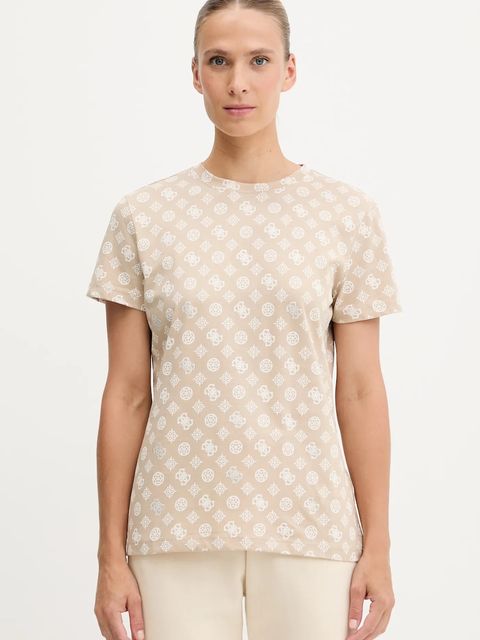 Guess t-shirt bawełniany PEONY damski kolor beżowy V5YI04 I3Z14 - zdjęcie produktu nr 1