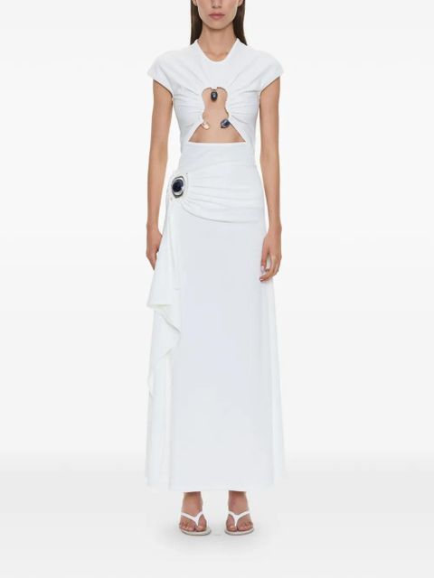 Christopher Esber Hiero Crystal capped-design cut-out T-shirt - White - zdjęcie produktu nr 2