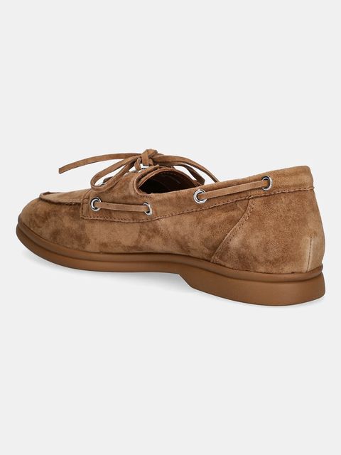 Steve Madden mokasyny zamszowe Ports damskie kolor brązowy na płaskim obcasie 11003906