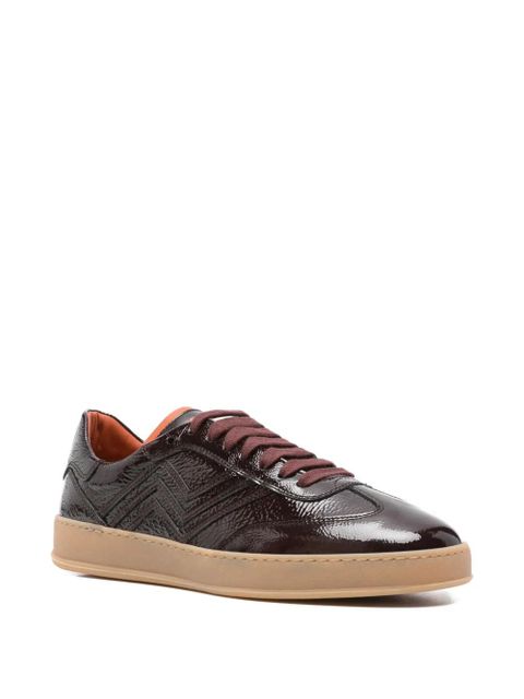 Missoni patent-leather zigzag sneakers - Brown