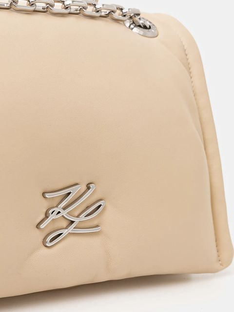 Karl Lagerfeld torebka skórzana kolor beżowy A1W30173