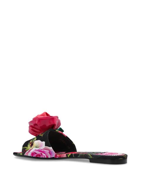 Dolce & Gabbana floral-motif slides - Black