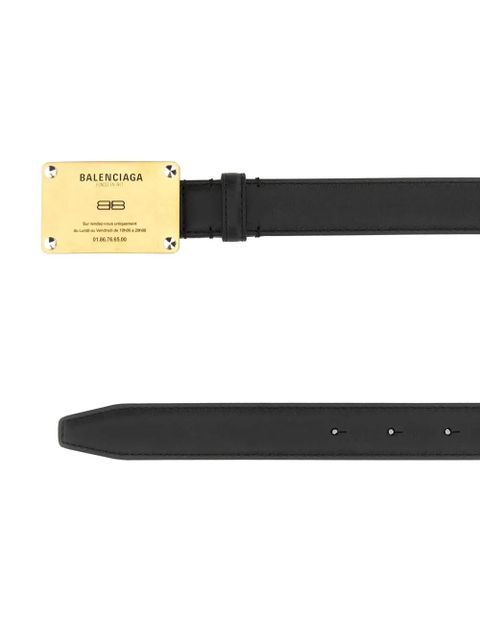 Balenciaga rectangular-plaque leather belt - Black - zdjęcie produktu nr 2