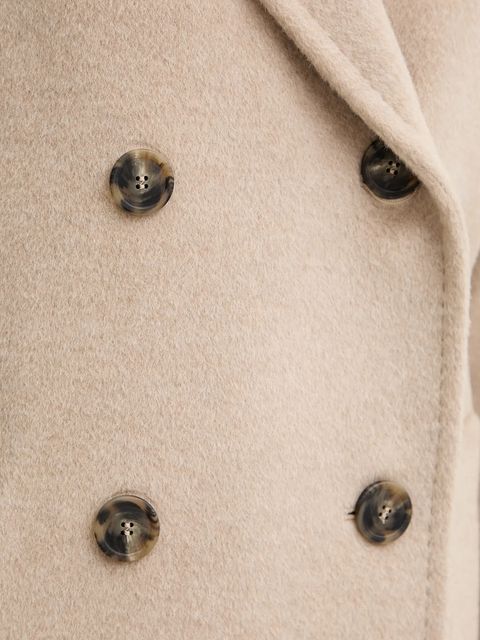 Weekend Max Mara płaszcz z dodatkiem wełny ZUFOLO kolor beżowy 2525016092600