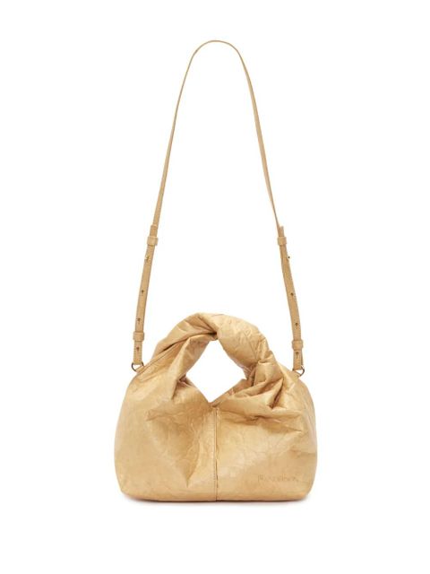 JW Anderson Twister crinkle-finish crossbody bag - Neutrals