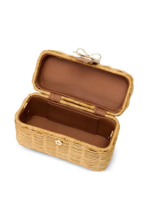 Self-Portrait bow-detail cherry-charm tote bag - Neutrals