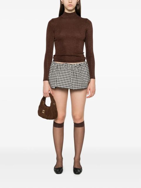 Self-Portrait high-neck top - Brown - zdjęcie produktu nr 2