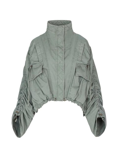 Balmain pockets gathered-sleeve jacket - Green - zdjęcie produktu nr 1
