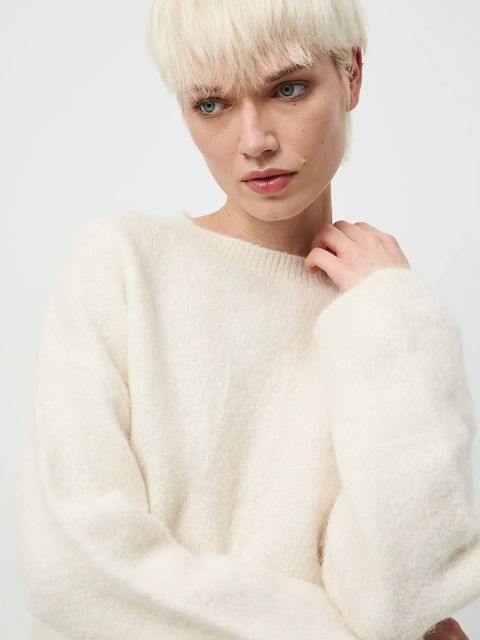 Medicine sweter z wełną alpaki kolor beżowy