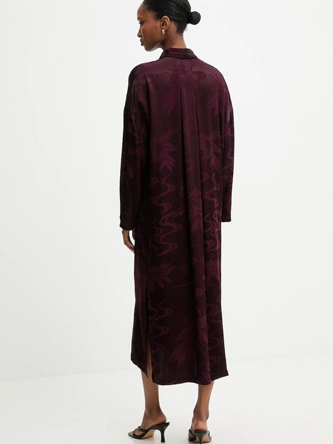 Answear.LAB sukienka kolor bordowy midi prosta