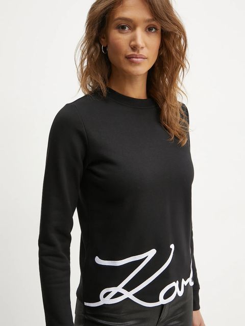 Karl Lagerfeld bluza damska kolor czarny z aplikacją A1W20010