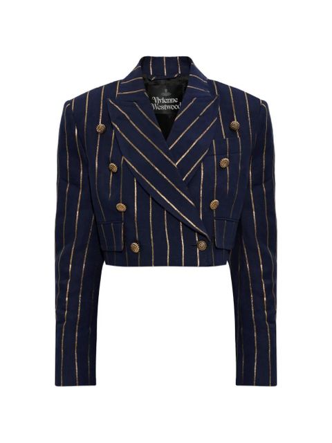 Vivienne Westwood pinstripe-button crop jacket - Blue - zdjęcie produktu nr 1