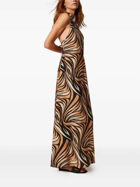 TWINSET graphic-print maxi dress - Neutrals