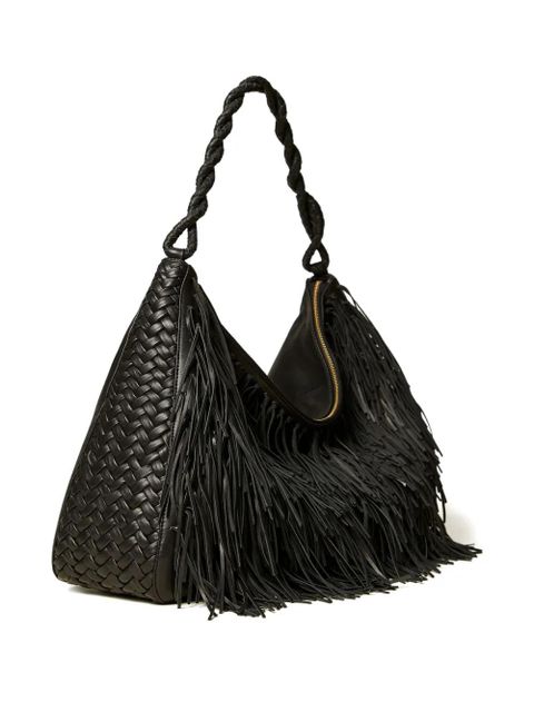 TWINSET Liliane fringed woven large shoulder bag - Black - zdjęcie produktu nr 2