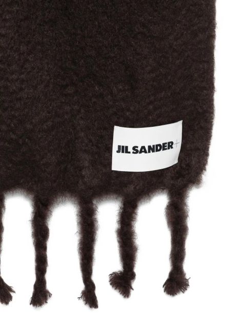 Jil Sander fringed-edges scarf - Brown