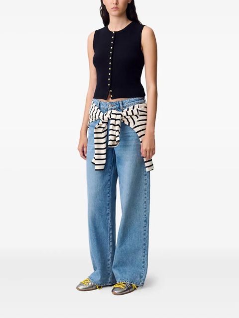 Claudie Pierlot button-up knitted top - Black