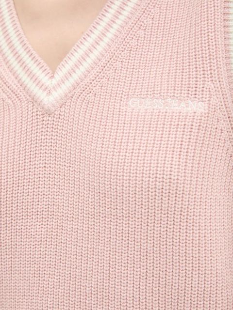 Guess Jeans kamizelka bawełniana damski kolor różowy W5GR02 Z3HM1