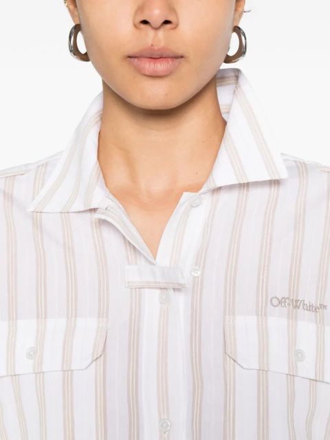 Off-White striped pocketed mini dress