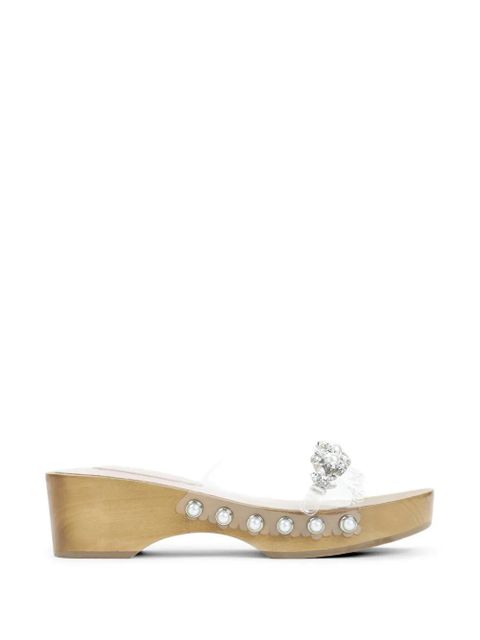 Simone Rocha embellished scalloped wooden clog sandals - White - zdjęcie produktu nr 1