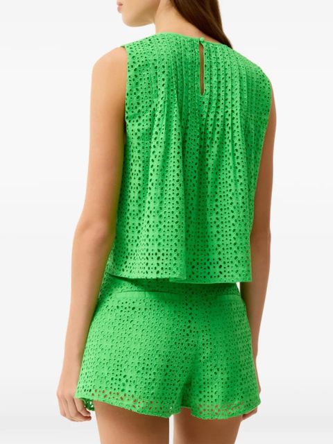 Marie Oliver Eletta eyelet top - Green