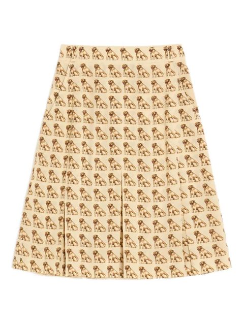 Valentino Garavani pleated dog-print mini skirt - Neutrals - zdjęcie produktu nr 1