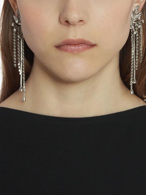 Lanvin crystal-embellished earrings - Silver - zdjęcie produktu nr 2