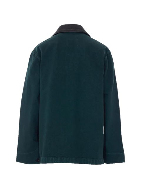 Miu Miu embroidered-logo single-breasted coat - Green - zdjęcie produktu nr 2