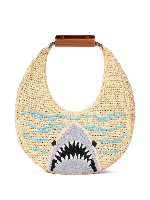 STAUD Moon raffia tote bag - Neutrals - zdjęcie produktu nr 1
