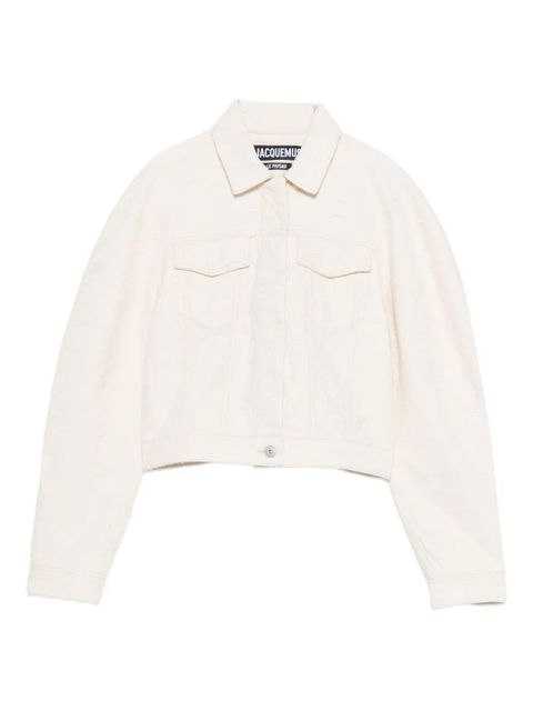 Jacquemus Le Ovalo de-Nîmes cropped jacket - Neutrals