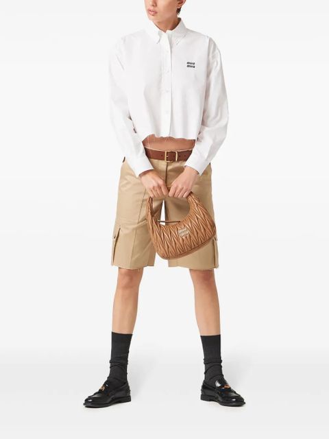 Miu Miu Cropped poplin shirt - Black - zdjęcie produktu nr 2