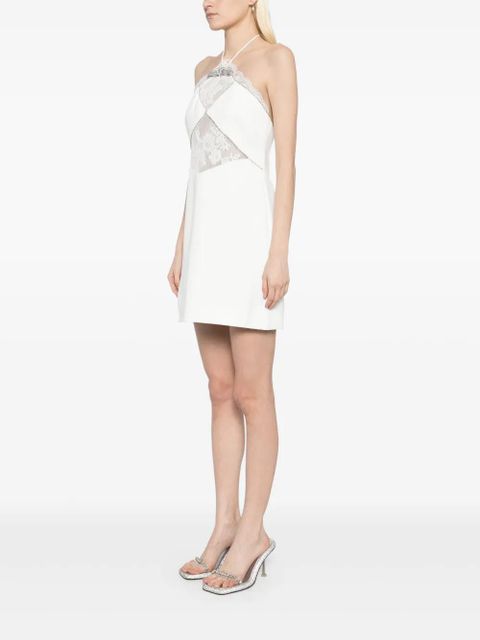 Self-Portrait crepe halter-neck mini dress - White - zdjęcie produktu nr 2