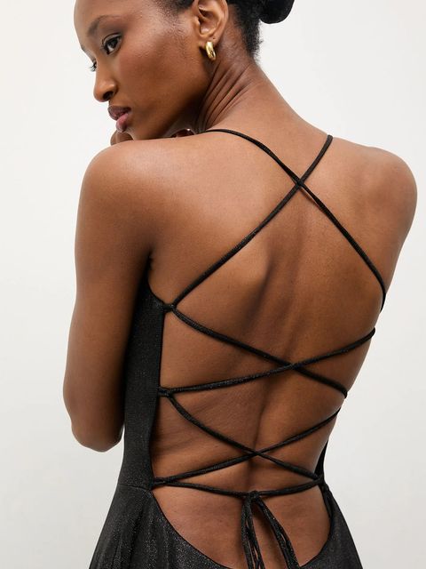 Answear.LAB sukienka kolor czarny maxi rozkloszowana