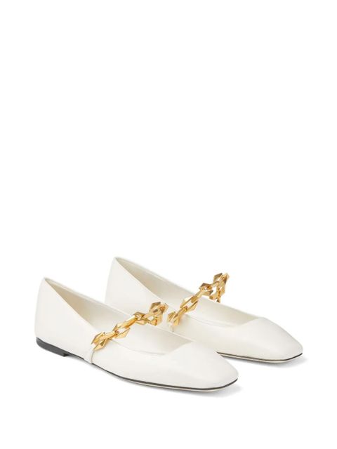 Jimmy Choo Diamond Tilda leather ballerina shoes - White - zdjęcie produktu nr 2