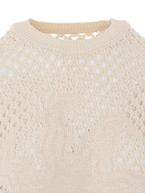 Zadig&Voltaire embroidered open-knit T-shirt - Neutrals